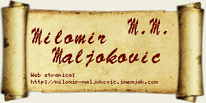 Milomir Maljoković vizit kartica